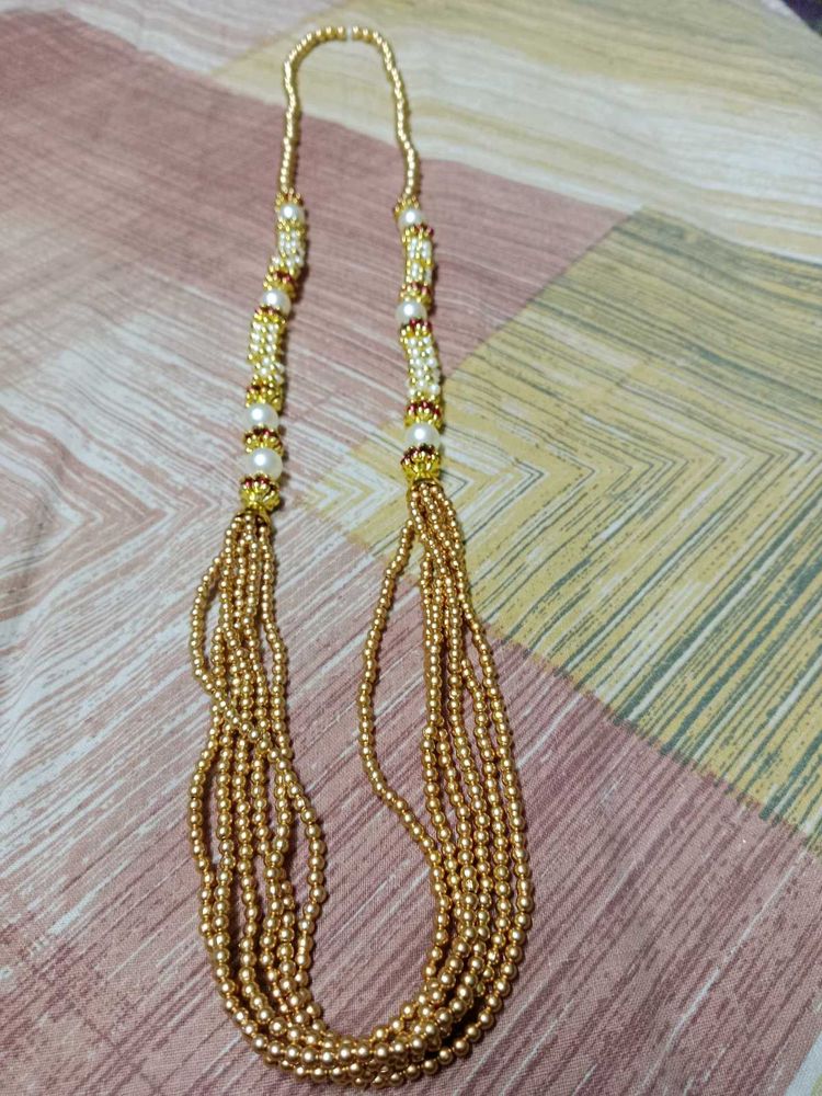 Pearl And Gold Tone Necklace