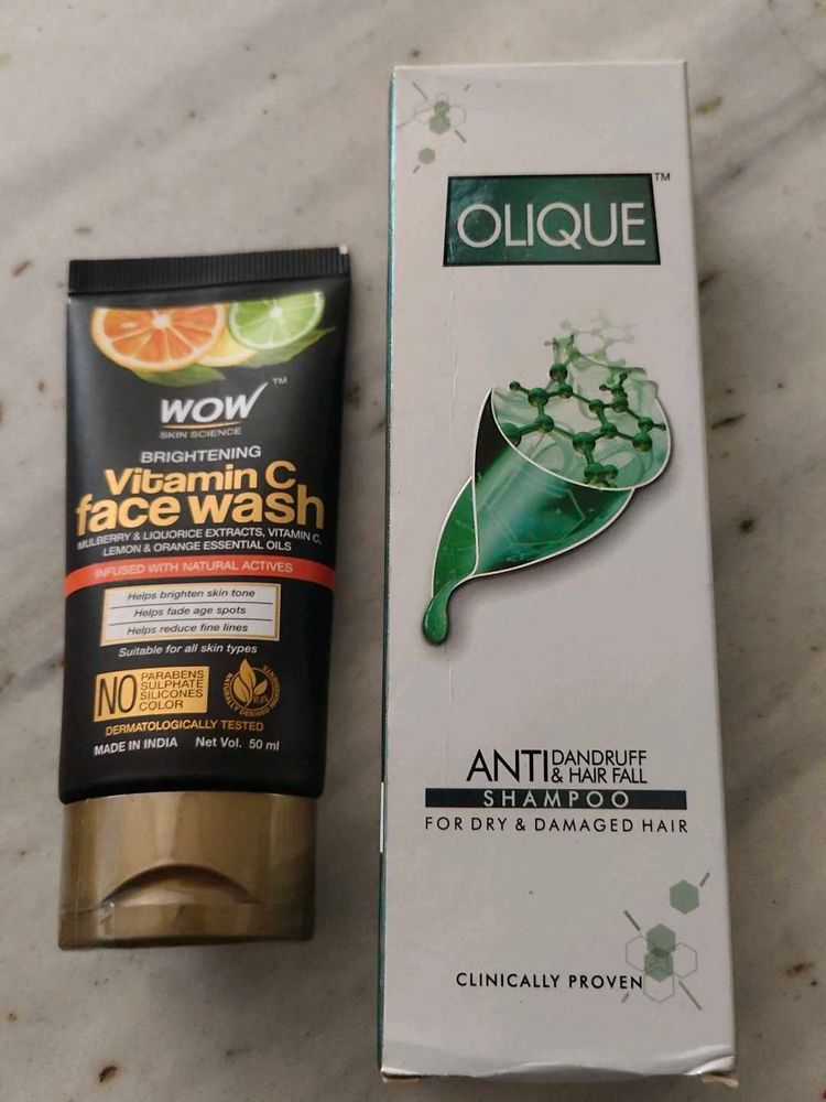 combo wow face wash+Olique shampoo