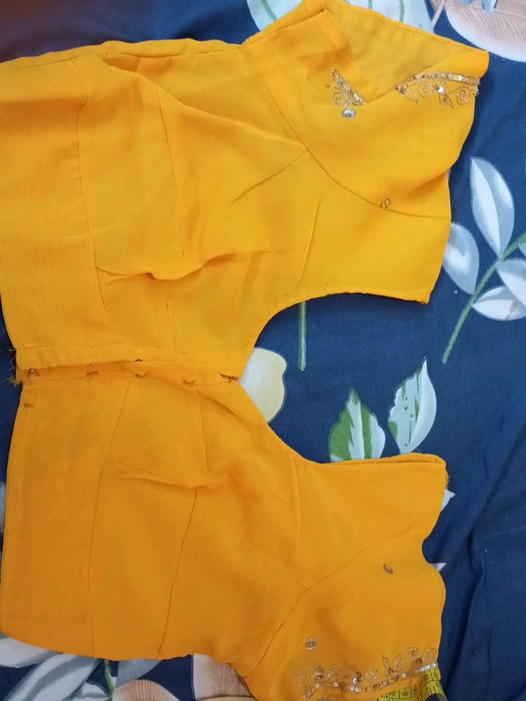 Chic Embellished Yellow Blouse