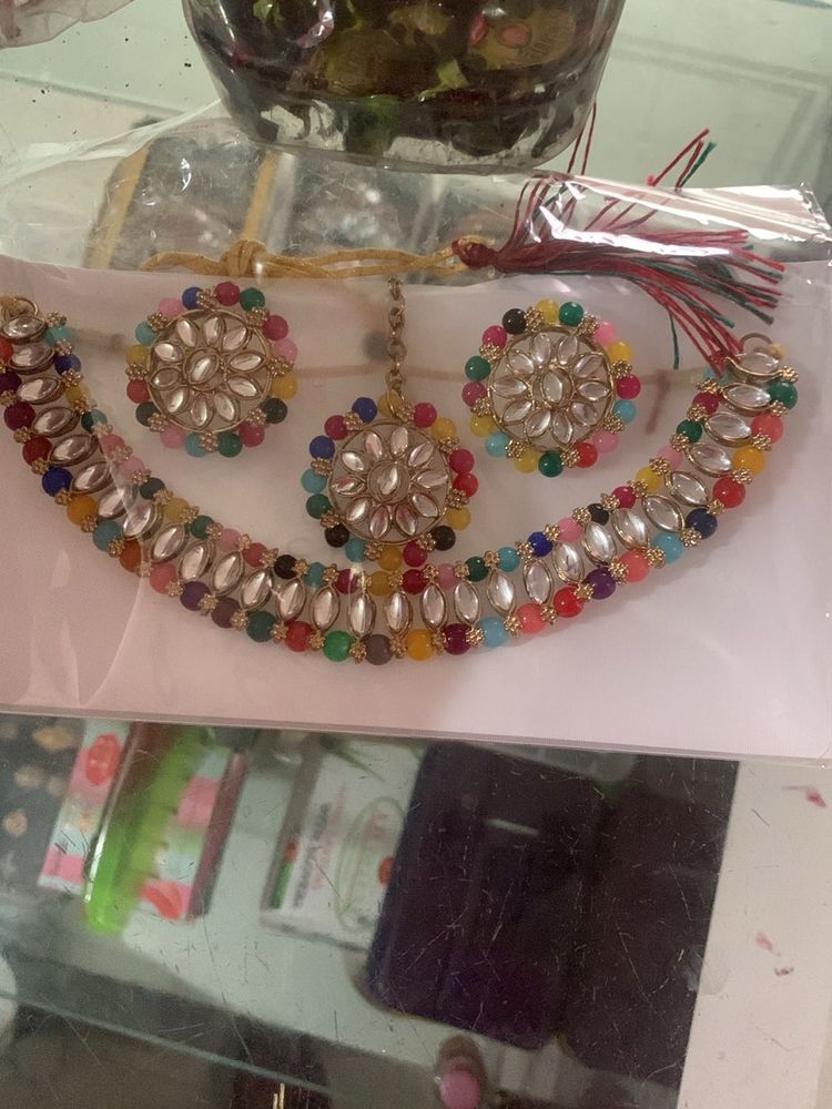 Colorful Kundan Jewelry Set