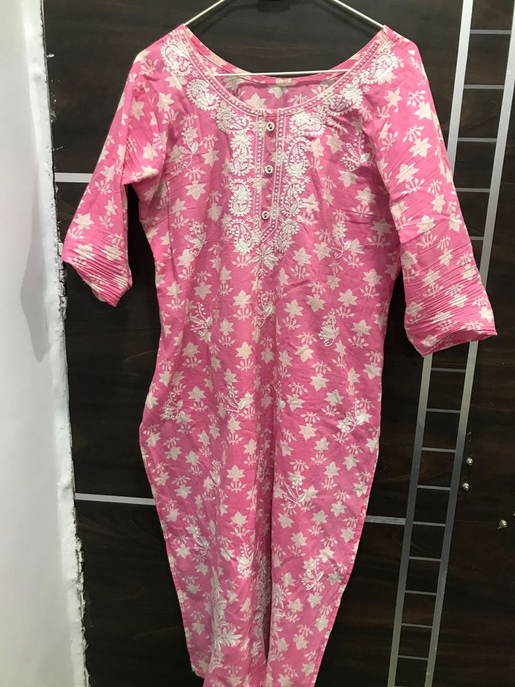 Pink Cotton Kurta