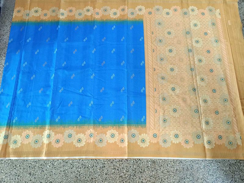 Elegant Blue &amp; Mustard Yellow Joint Saree