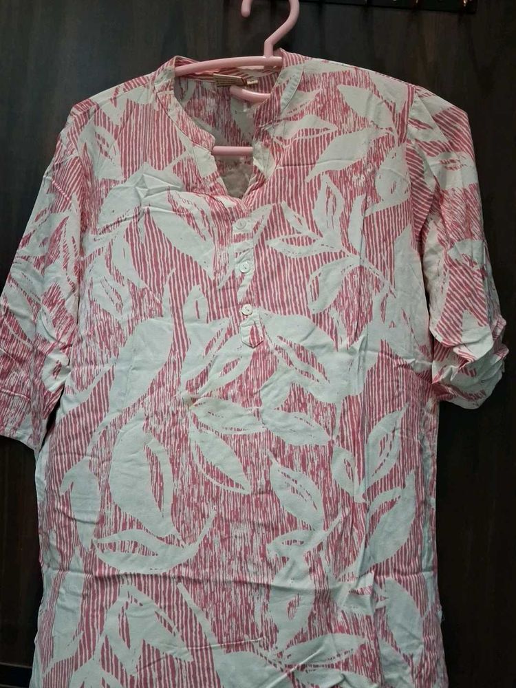 Floral Print Button-Up Tunic
