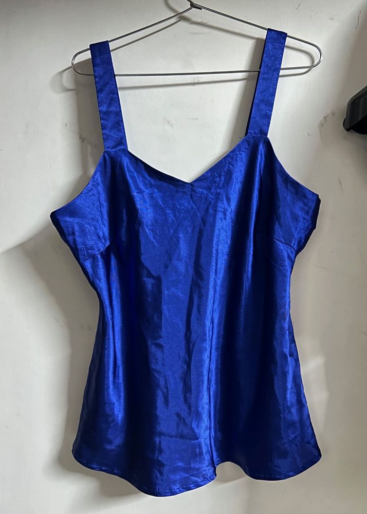 I M Selling Satin Blue Top