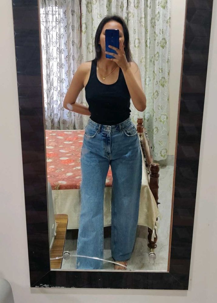 Pull&amp;Bear Straight Jeans (Rugged Pattern)