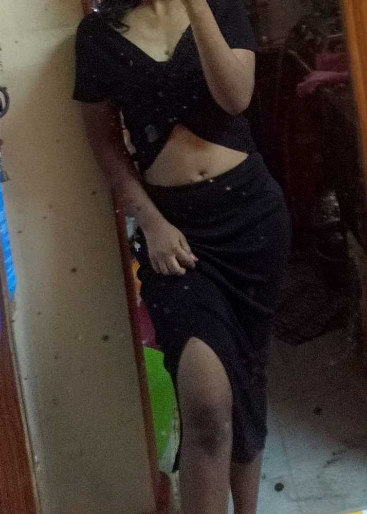 Black Slit Skirt