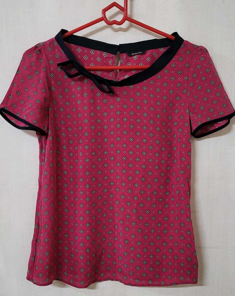 Womens Pink Printed Top