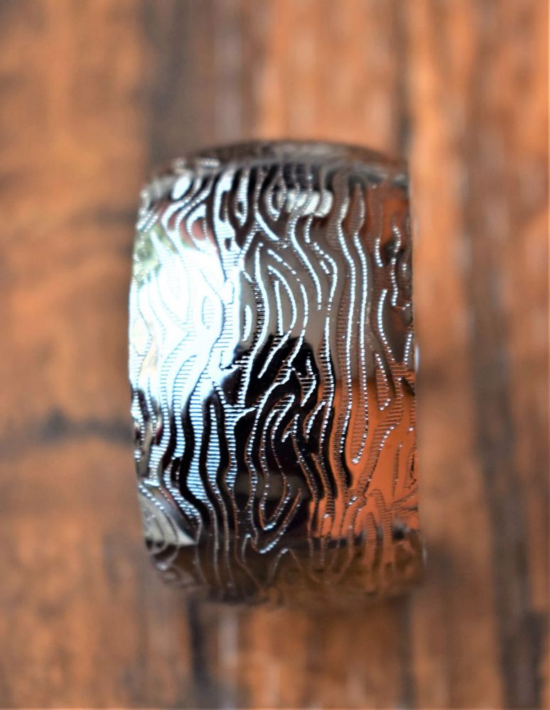 Patterned Silver Bangle