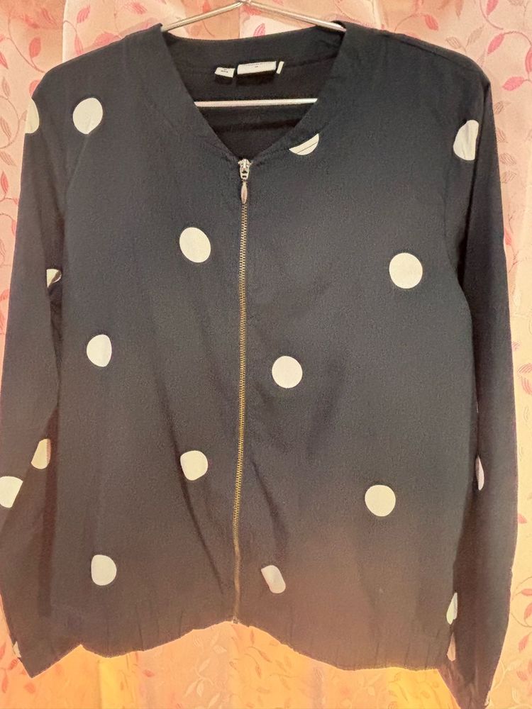 Polka Dot Bomber Jacket