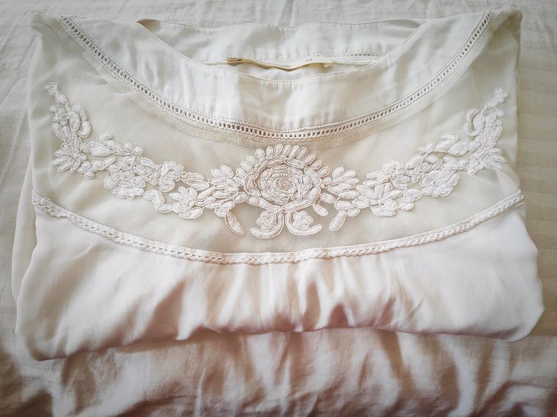 Embroidered net designer White top, Looks good wit
