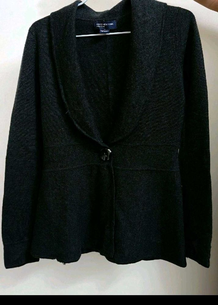 Elegant Black Pure Wollen Coat 🧥