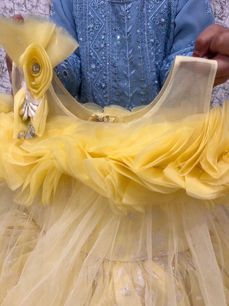 Adorable Yellow Ruffled Dress