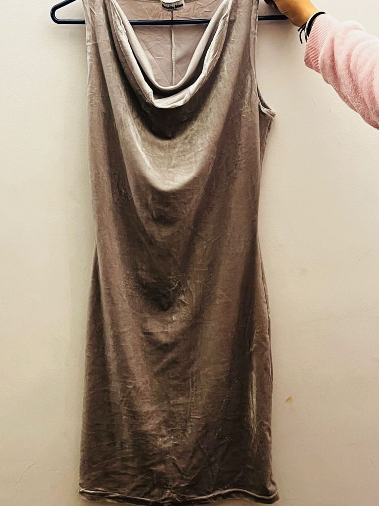 Vintage Velvet Cowl Neck Dress
