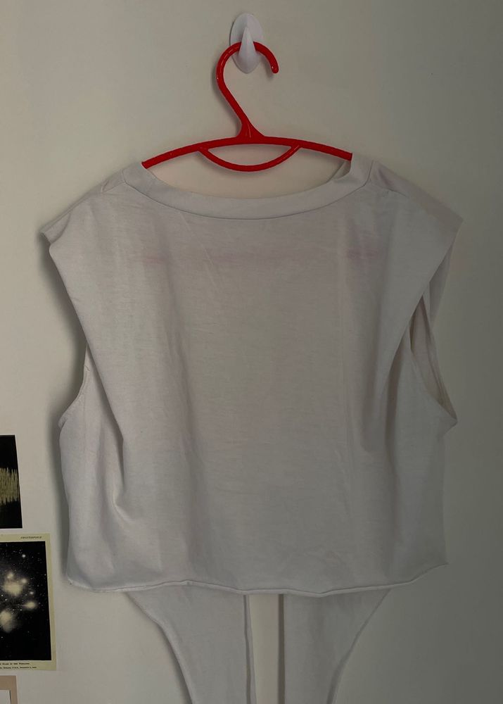 Plain White Tie Crop Top