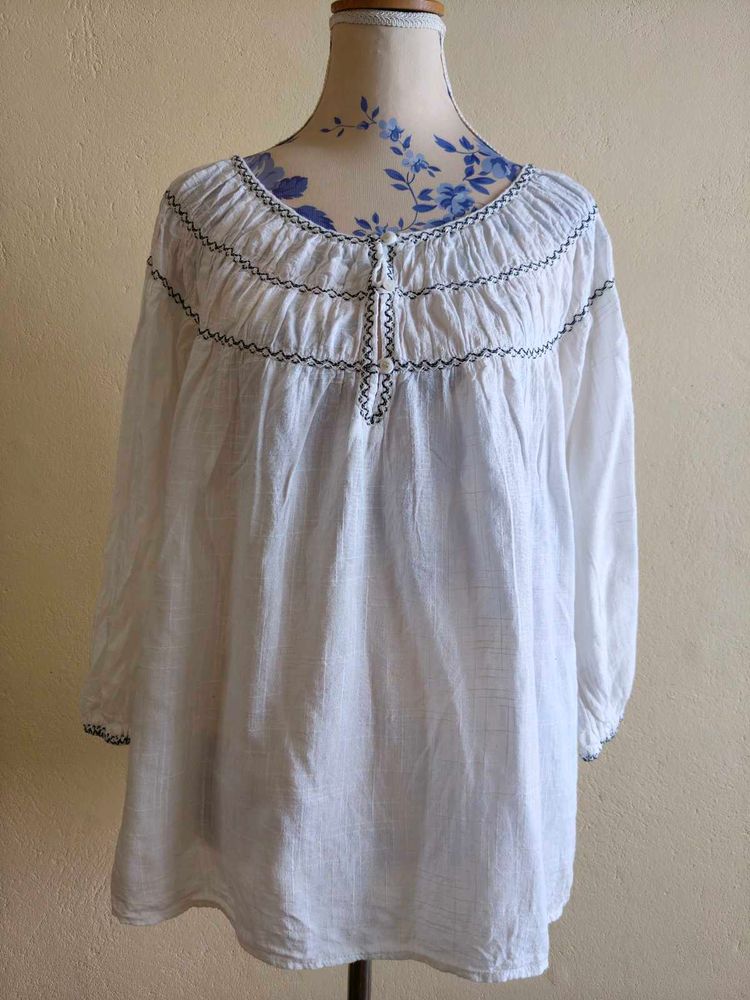 Embroidered Peasant Blouse
