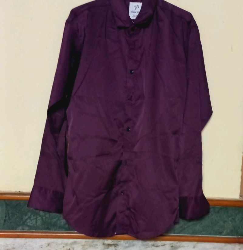 Burgundy Button-Down Shirt