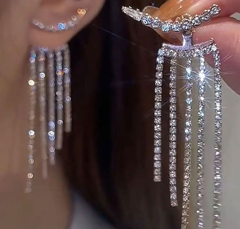 Sparkling Rhinestone Dangle Earrings