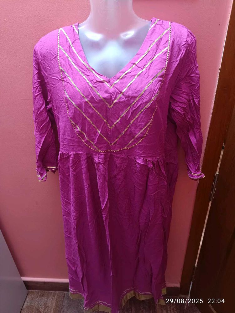 Xxl Pink Gottapatti WorkKurta
