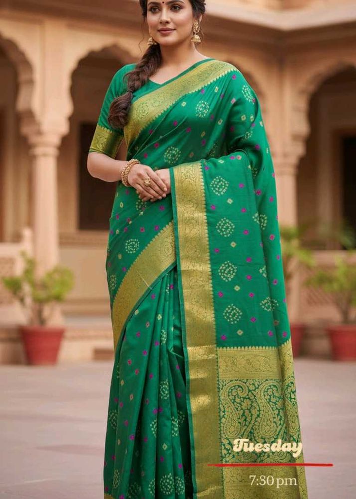 Elegant green saree