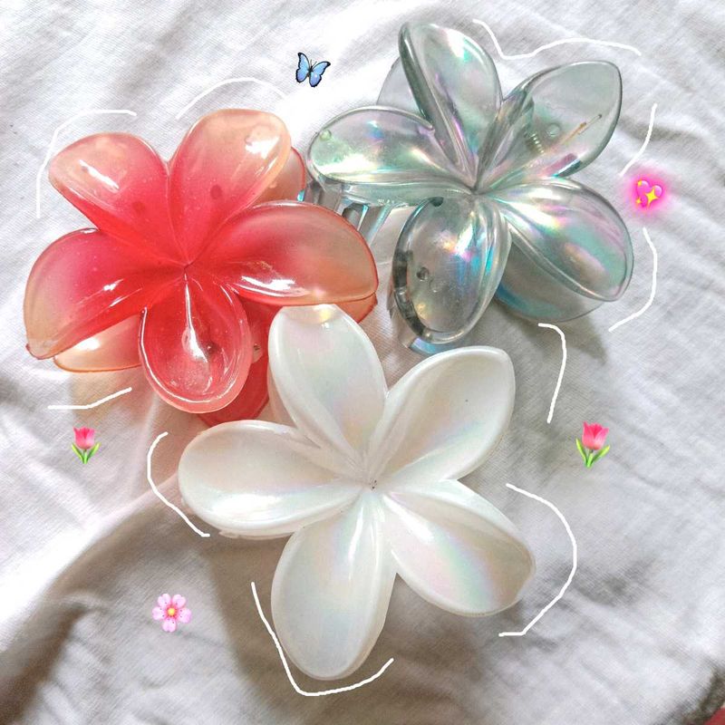 Flower Hair Claw Clip Set