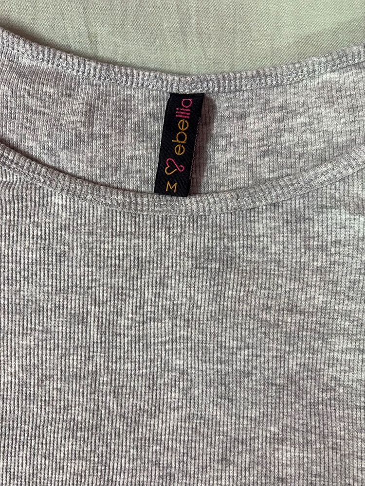 Gray Cold Shoulder Tee