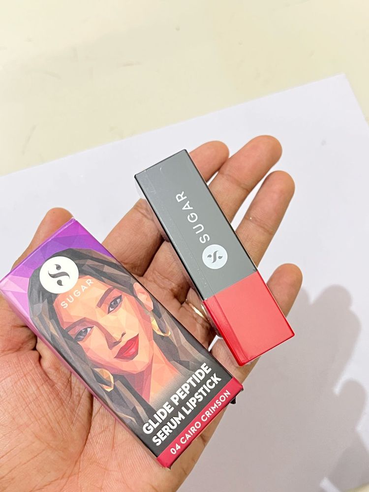 SUGAR Glide Peptide Serum Lipstick 04Cairo Crimson