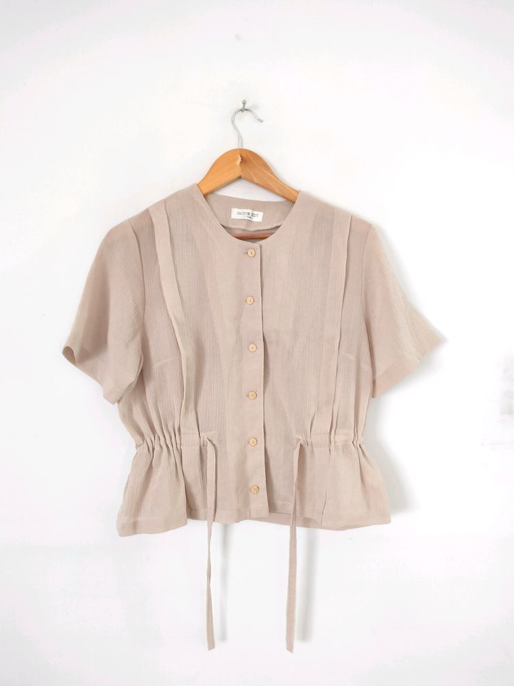 Shirt Top With Clinched Waist