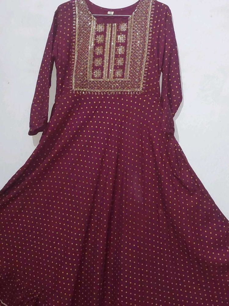 Anarkali Solid Kurta