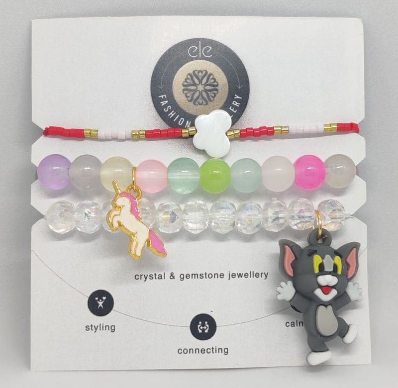 Beaded Bracelets Pack Of 3 For Kids