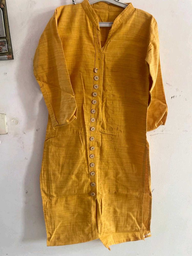 stan patti kurta in mustard colour