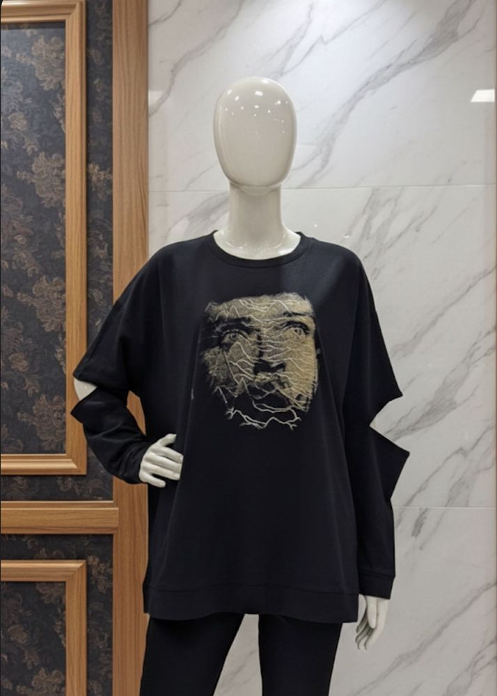 Trendy Cut Out Sleeve Sweatshirt