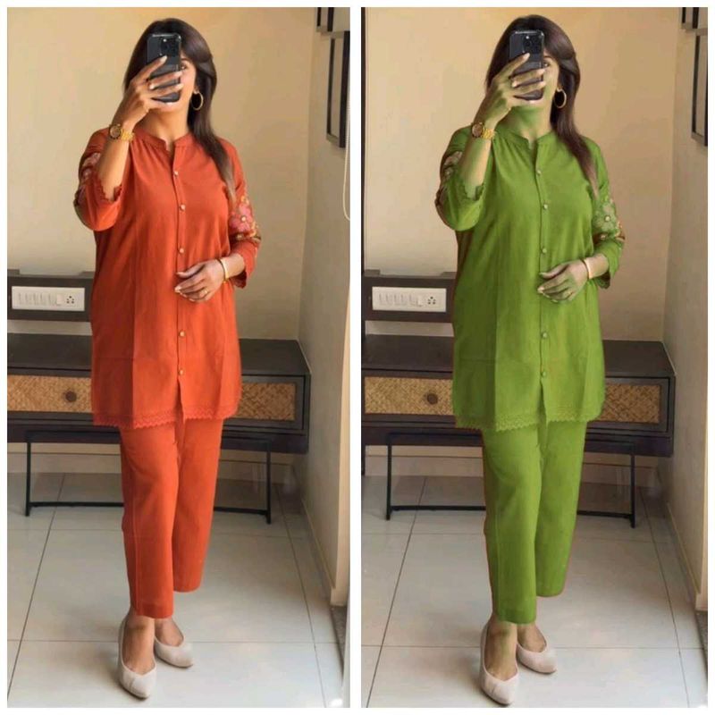Chic Embroidered Kurti Pant Set