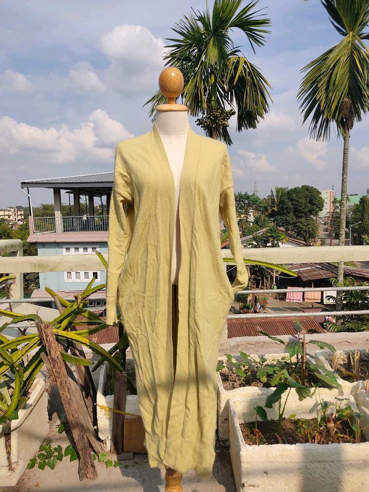 Long Lime Yellow Cardigan