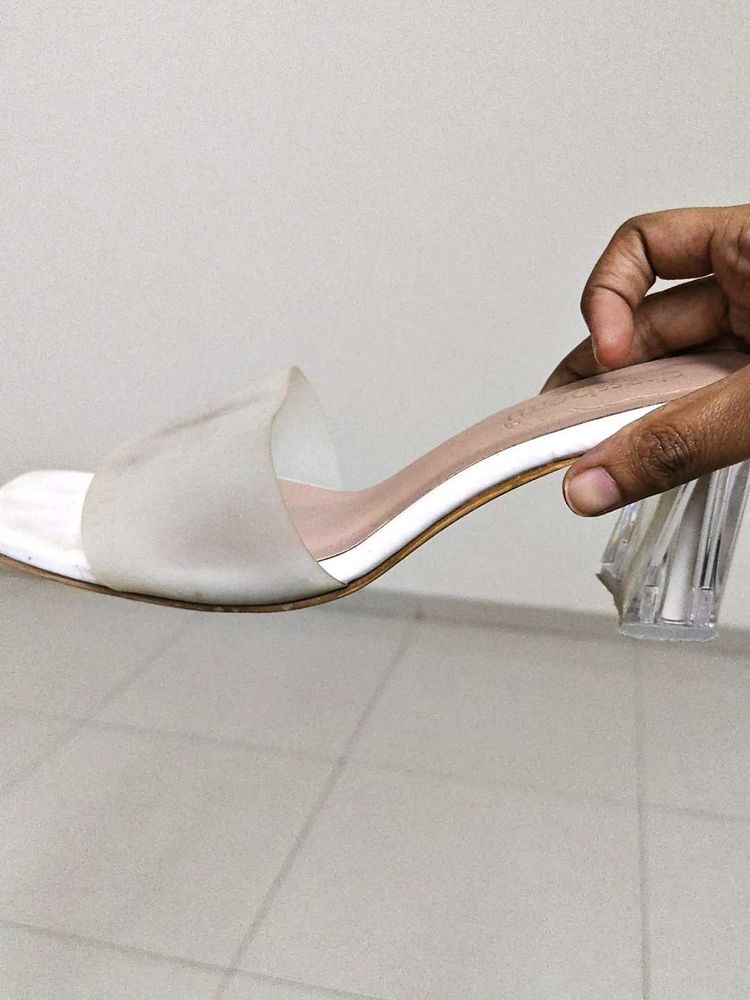 White Transparent heels