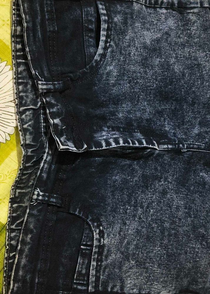 Acid Wash Denim Shorts
