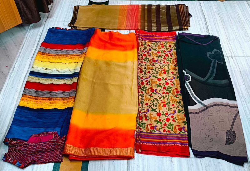 COMBO OF 5 SAREES #SAREELOVERS