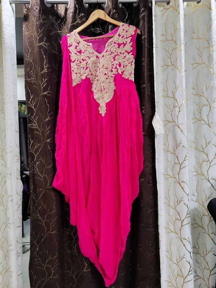 Pink &amp; Gold Embroidered Tunic