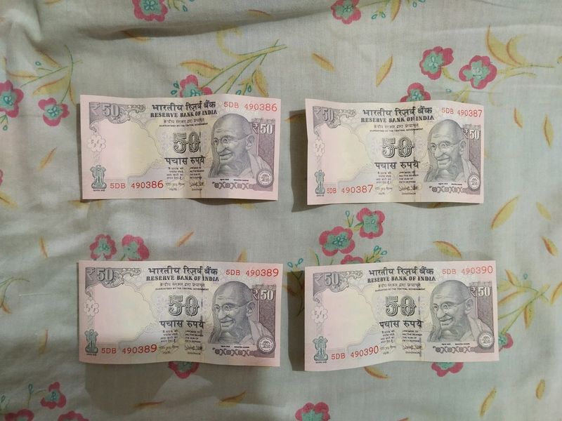Four Pieces 50 Rupee Notes