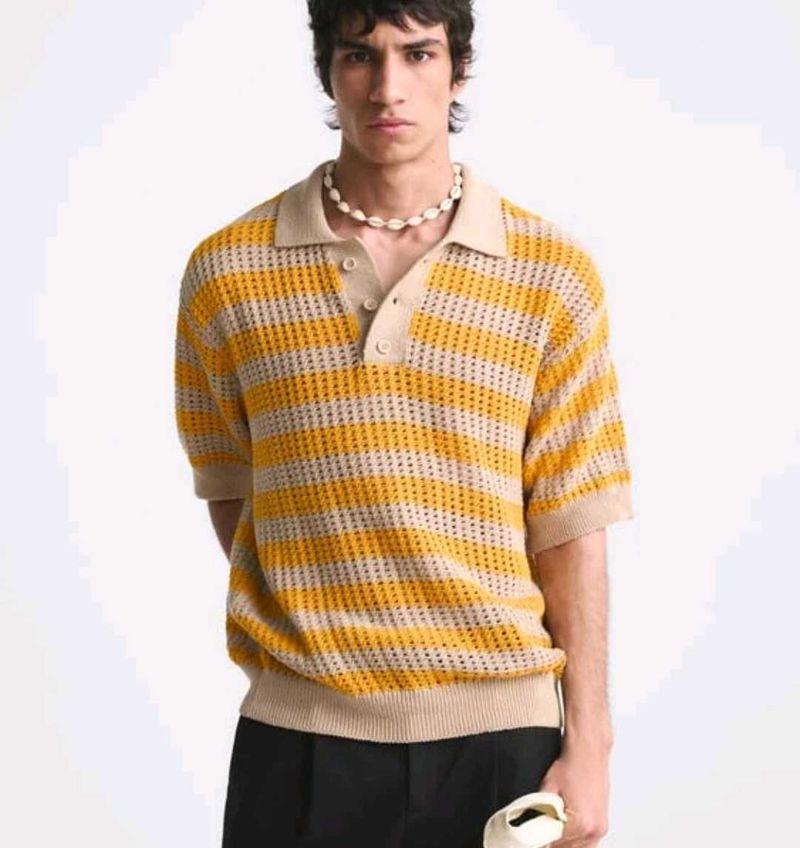 trendy mens crochet top