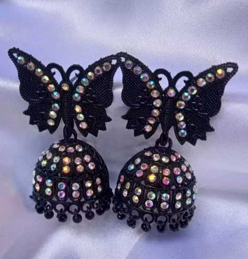 Butterfly Jhumka Earrings(NEVER USED)