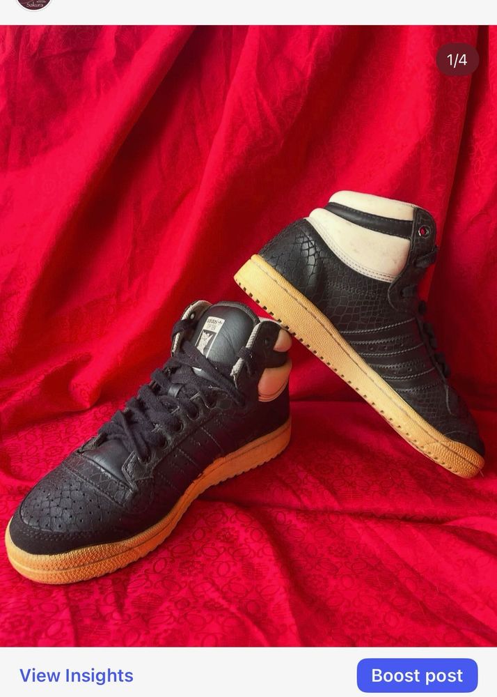 Adidas Top Ten Hi - Black Leather