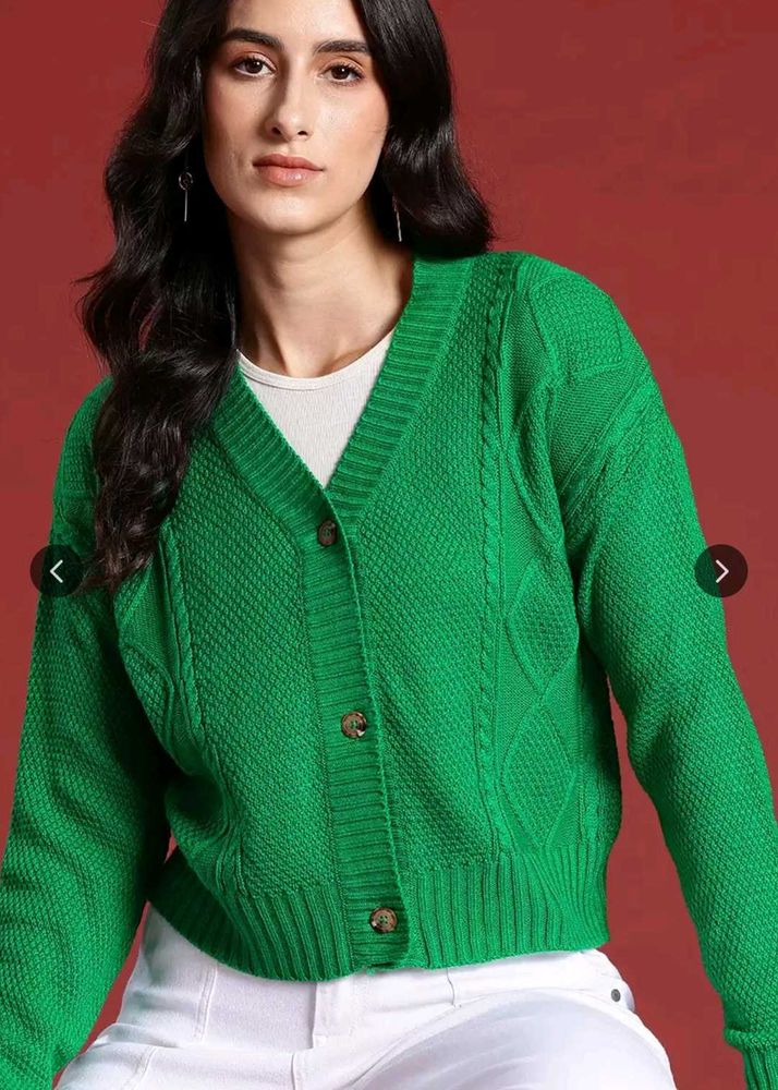 Green Knit Cardigan