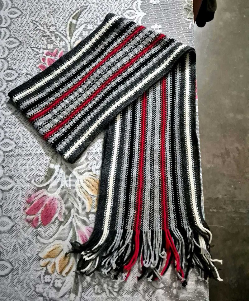 Striped Knitted Scarf
