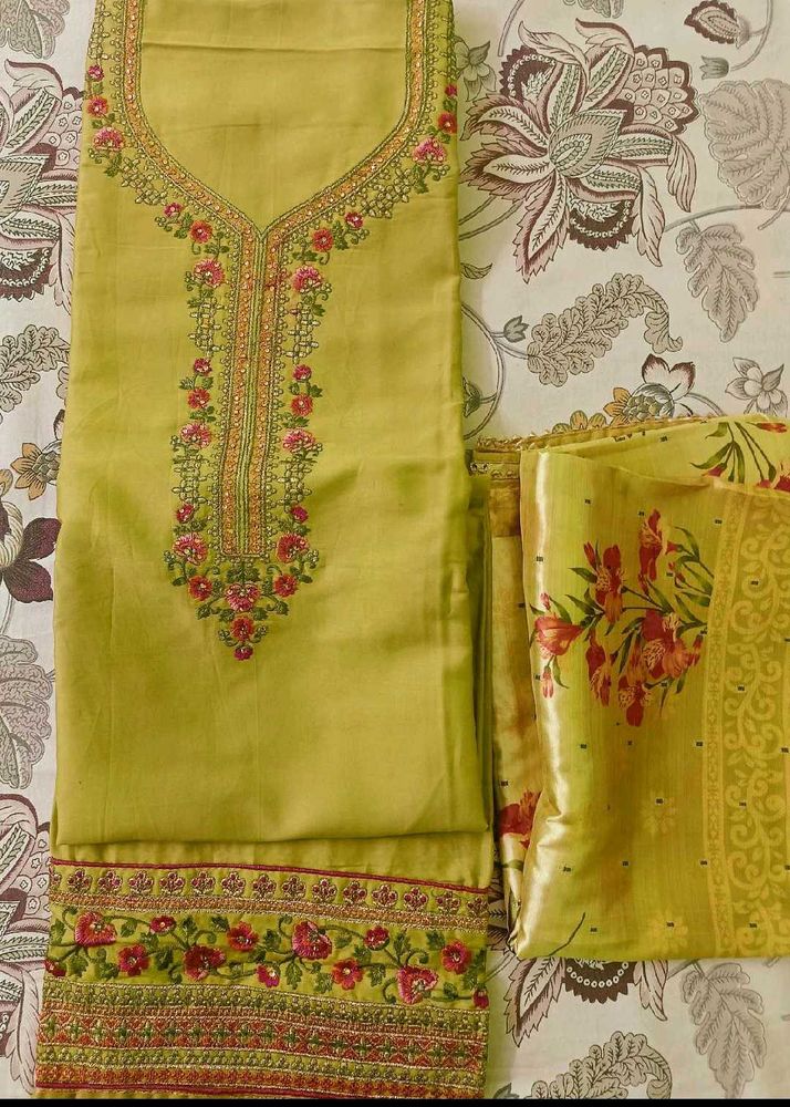 Beautiful Yellow 3 Piece Suit Material 🌼🥀