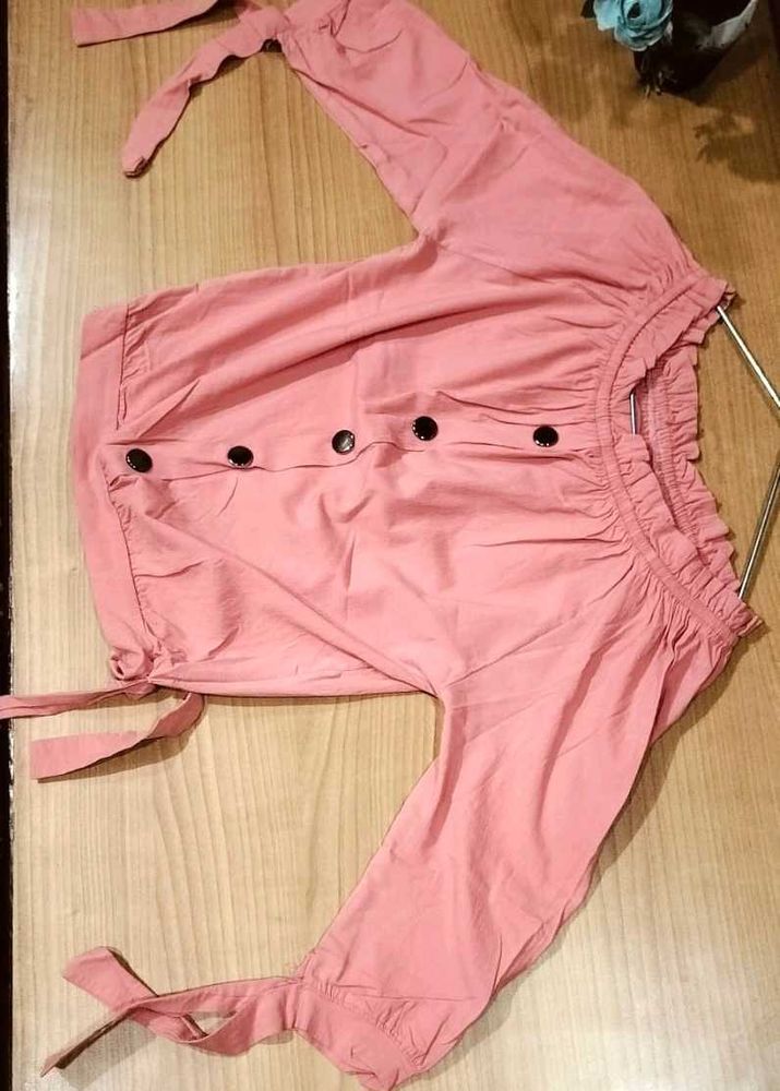 Pink Crop Top For Girls