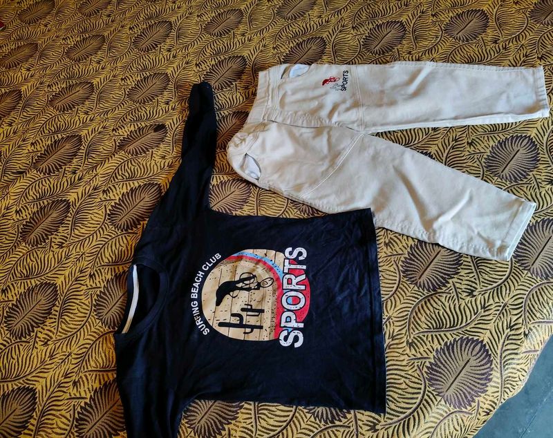 Kids Tshirt With Cargo Pant Suit