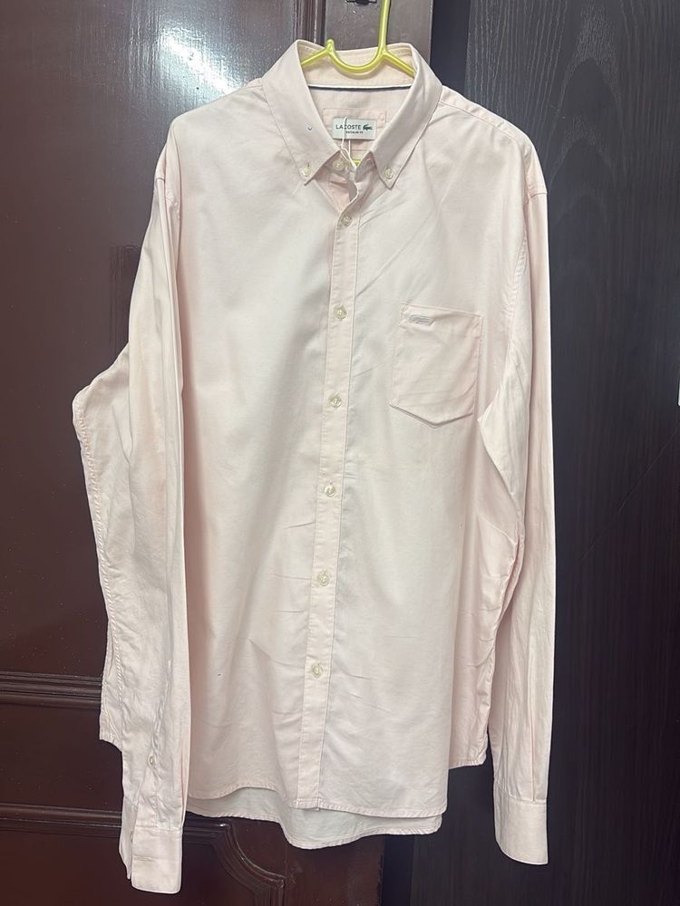 Lacoste Pink Button-Down Shirt