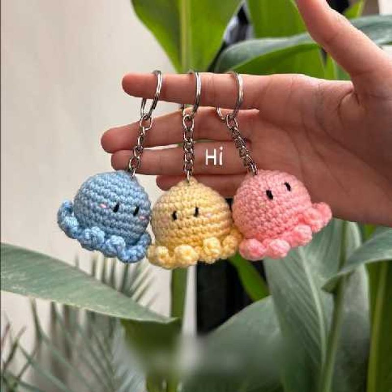 Crochet Octopus Keychain