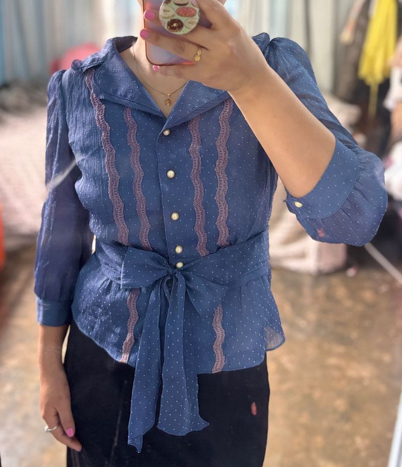 Elegant Blue Blouse