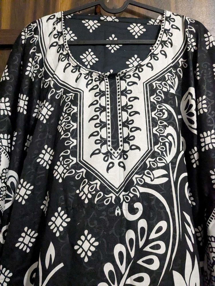 Black &amp; White Print KAFTAN
